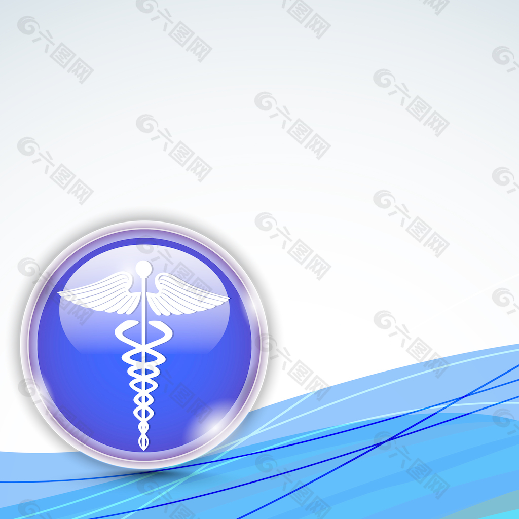 随着医学的SYN闪亮的蓝色波背景摘要医学概念