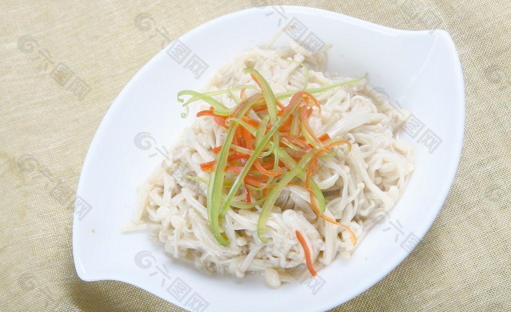 中式套餐小菜拌金针菇图片