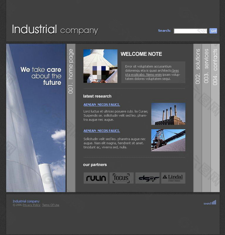 工业企业网站psd模板