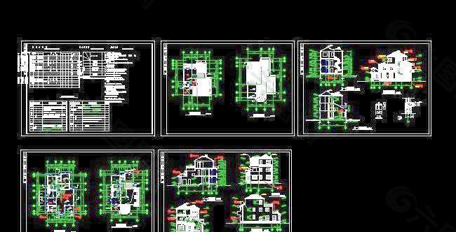 单体三层经济实用型住宅设计图11x17