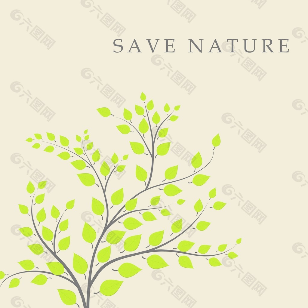 拯救自然的概念 绿色的叶子和生态人