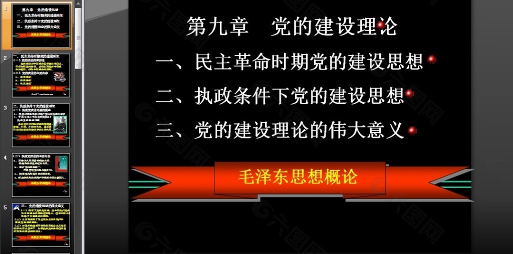 毛泽东思想概论党建PPT模板