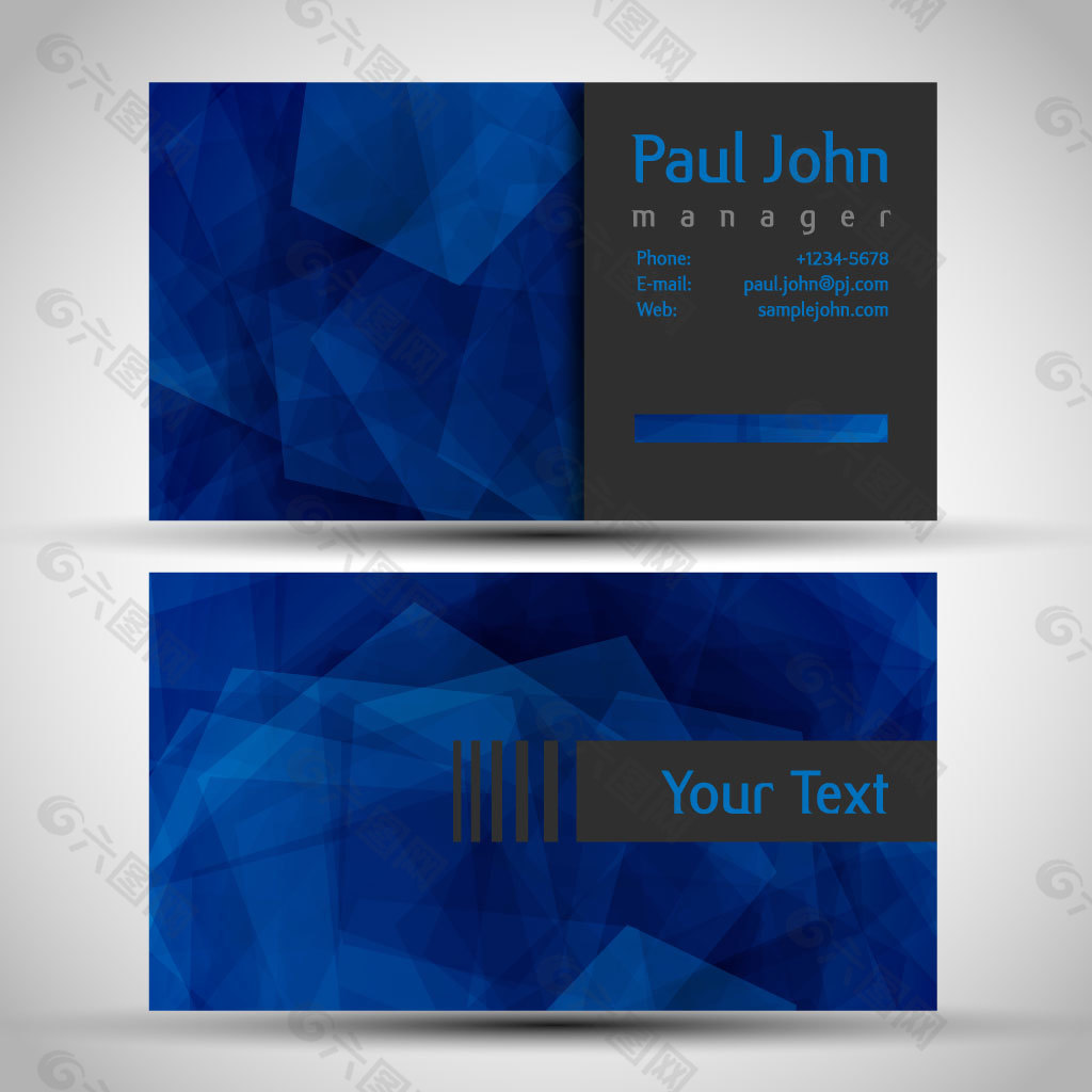 蓝色名片免费下载 名片 蓝色名片