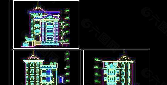 经典高档欧式风格建筑设计立面图