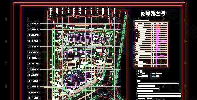 某商城建筑及道路系统定位图