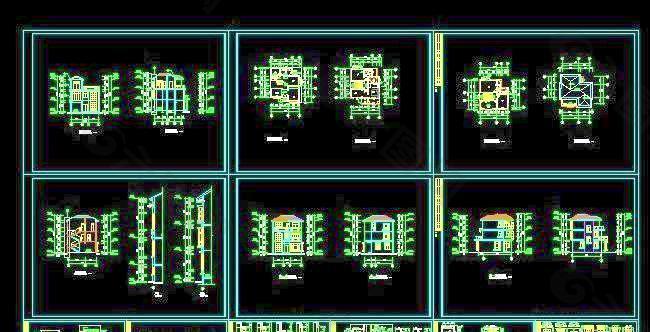 三层带露台小区经济实用型住宅设计图8x8