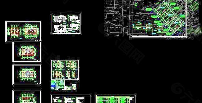 带地下室双拼坡屋顶别墅设计图24x12