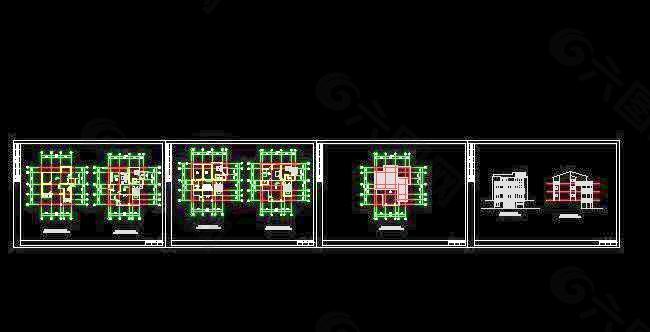 平屋顶二层小型房屋设计方案图11x14