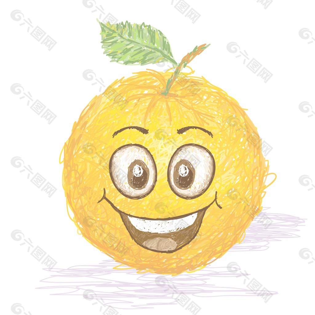 快乐的橙色的水果