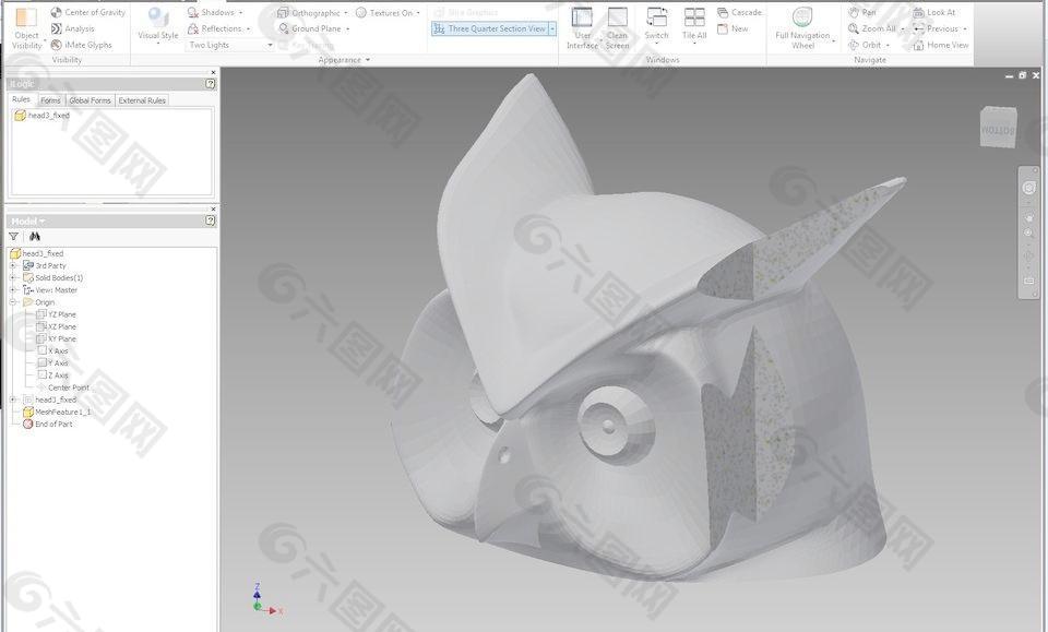 教程：将STL网格在Autodesk Inventor实体文件