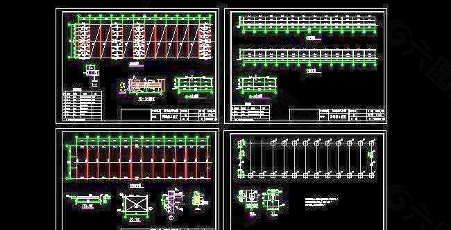 某学校自行车棚钢结构设计图纸