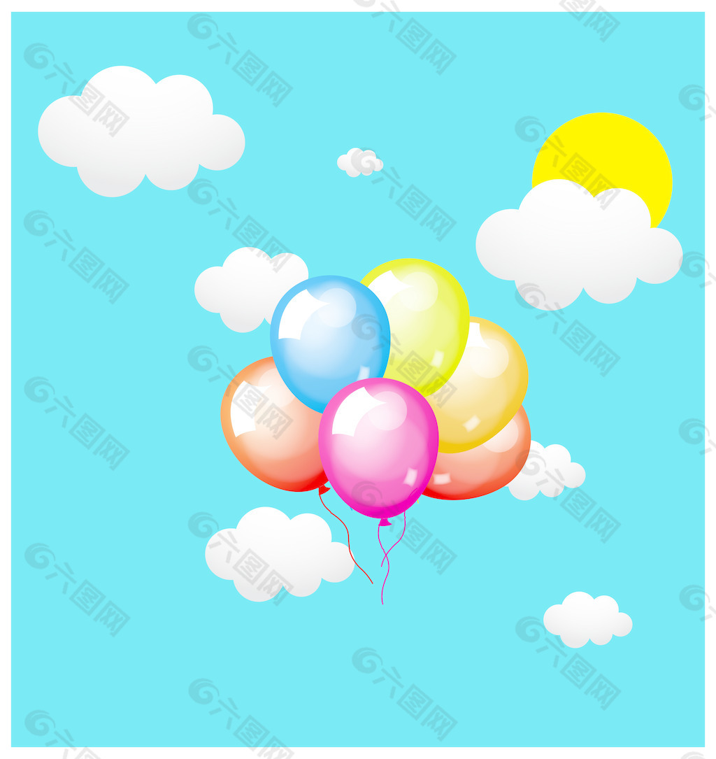 气球在空中的云飞