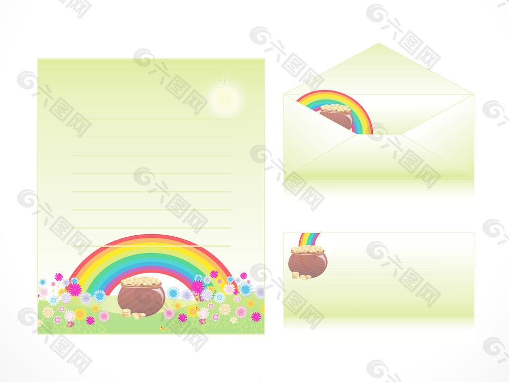 彩虹图案的信笺