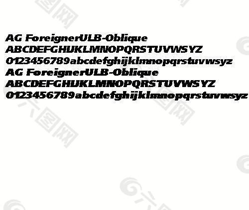 AG ForeignerULB-Oblique 英文字体下载