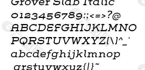 Grover Slab Italic 英文字体下载