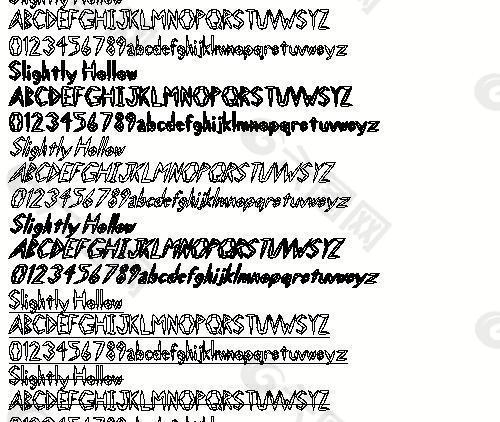 Slightly Hollow 英文字体下载
