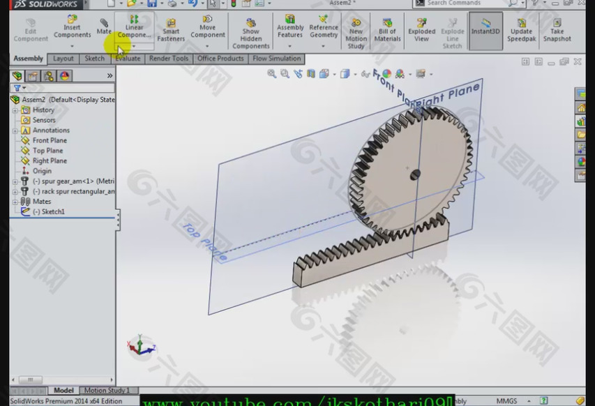 齿条和小齿轮的SolidWorks