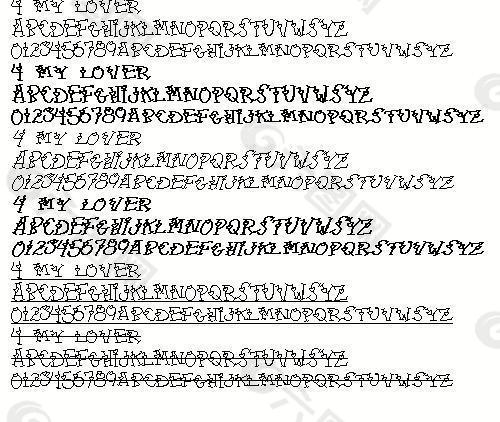 4 my lover 数字字体