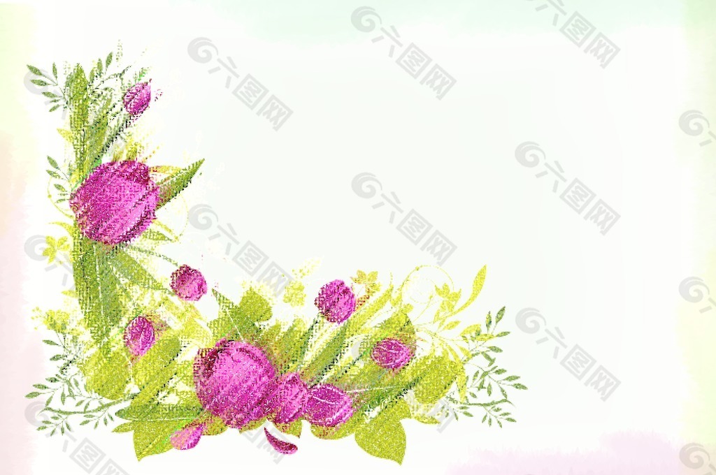 水彩花卉背景矢量插画