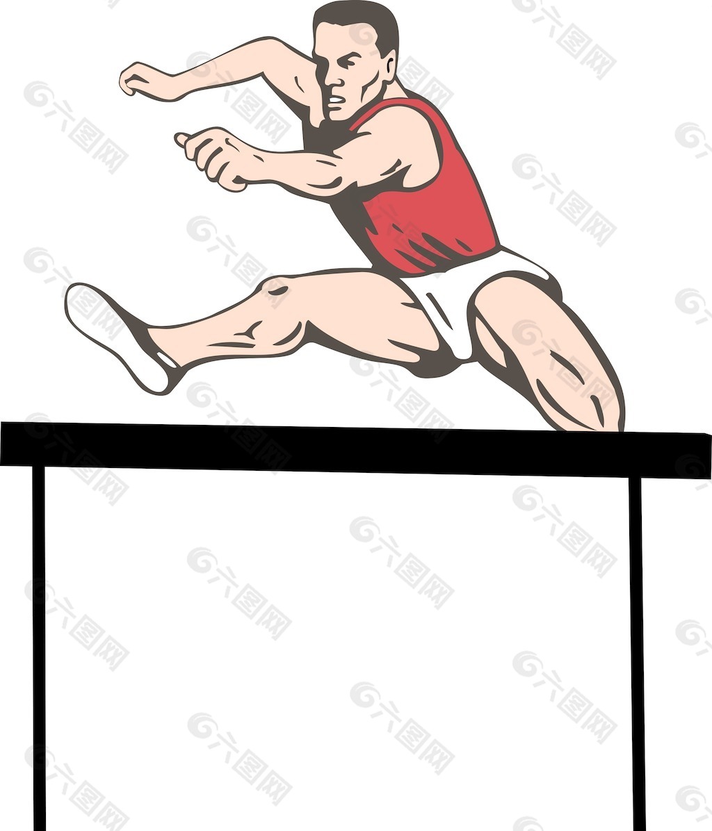 田径运动员跳跃障碍