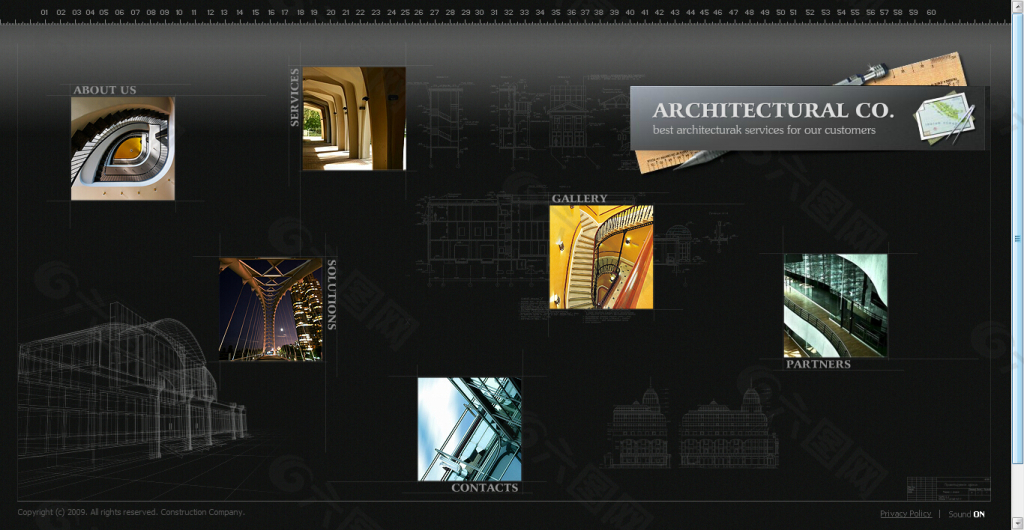 建筑网页动画模板
