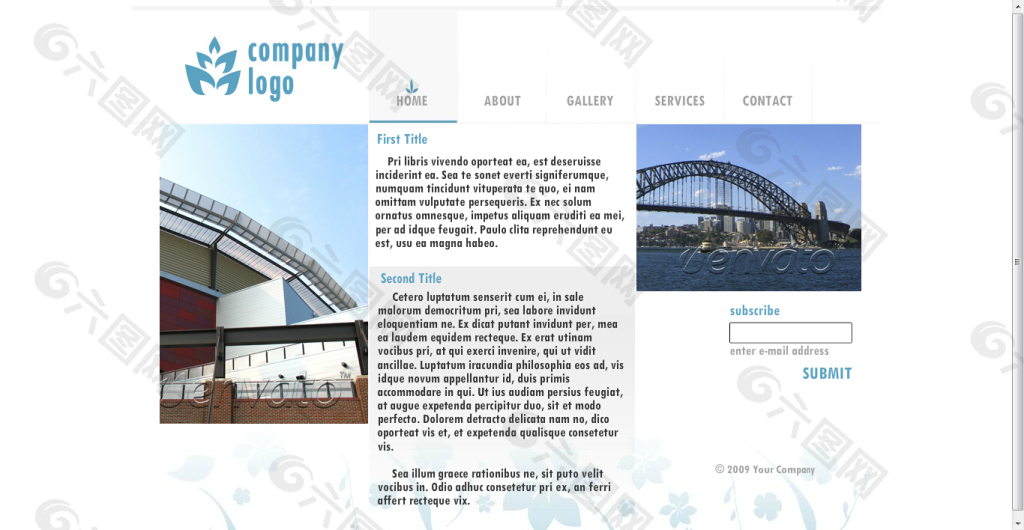 蓝色企业网页动画模板
