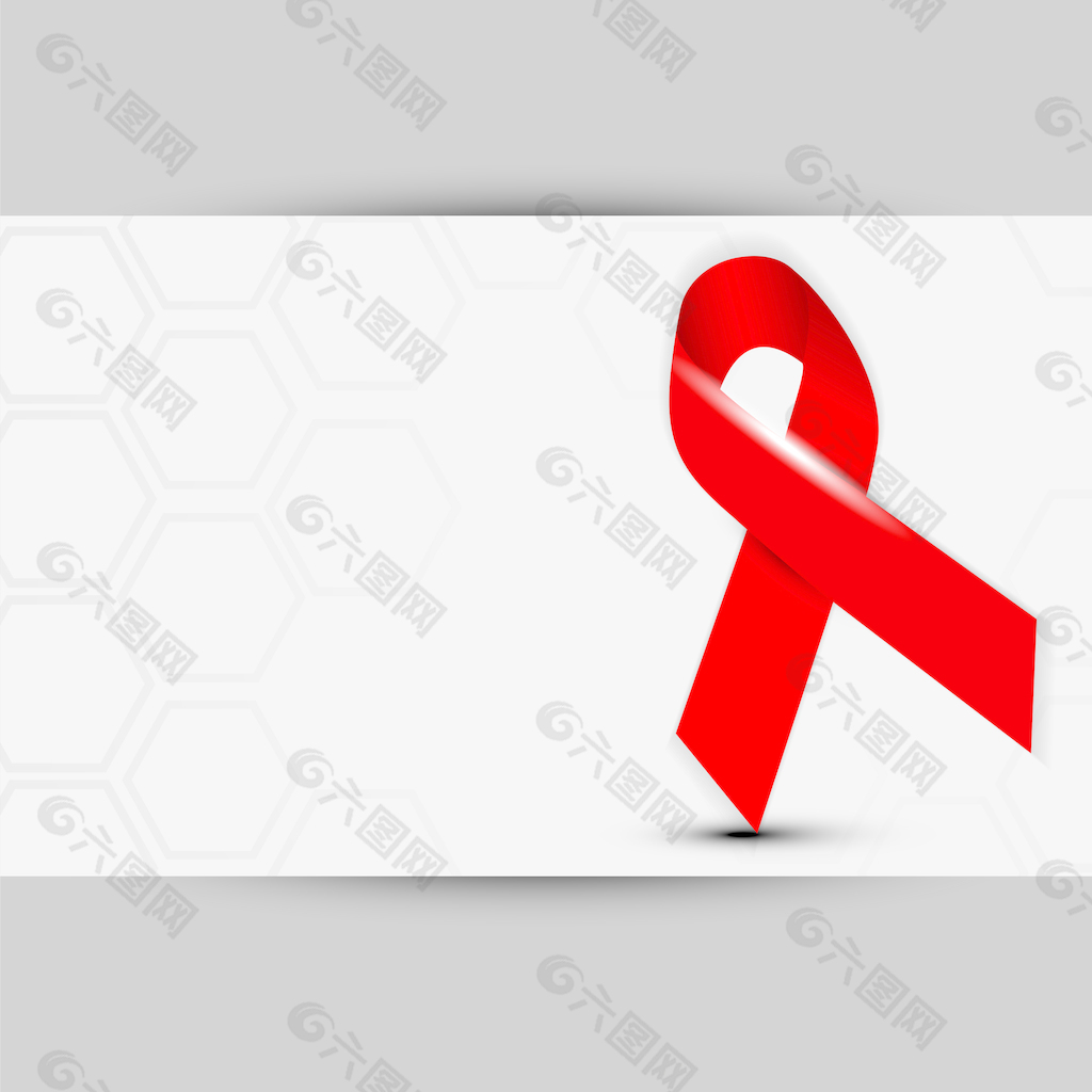 与艾滋病防治红丝带的灰色背景摘要医学概念