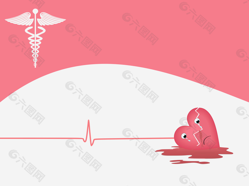 心脏病发作的背景与医学符号