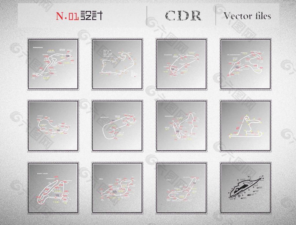 F1 车贴赛道图