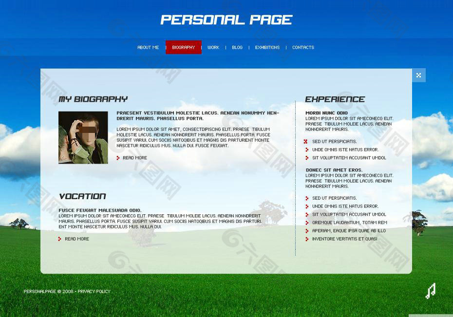 绿色个人主页网站动画模板