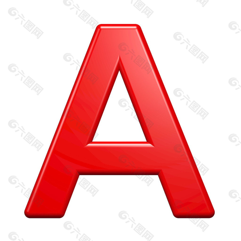 从红色塑料字母一个字母集白色隔离