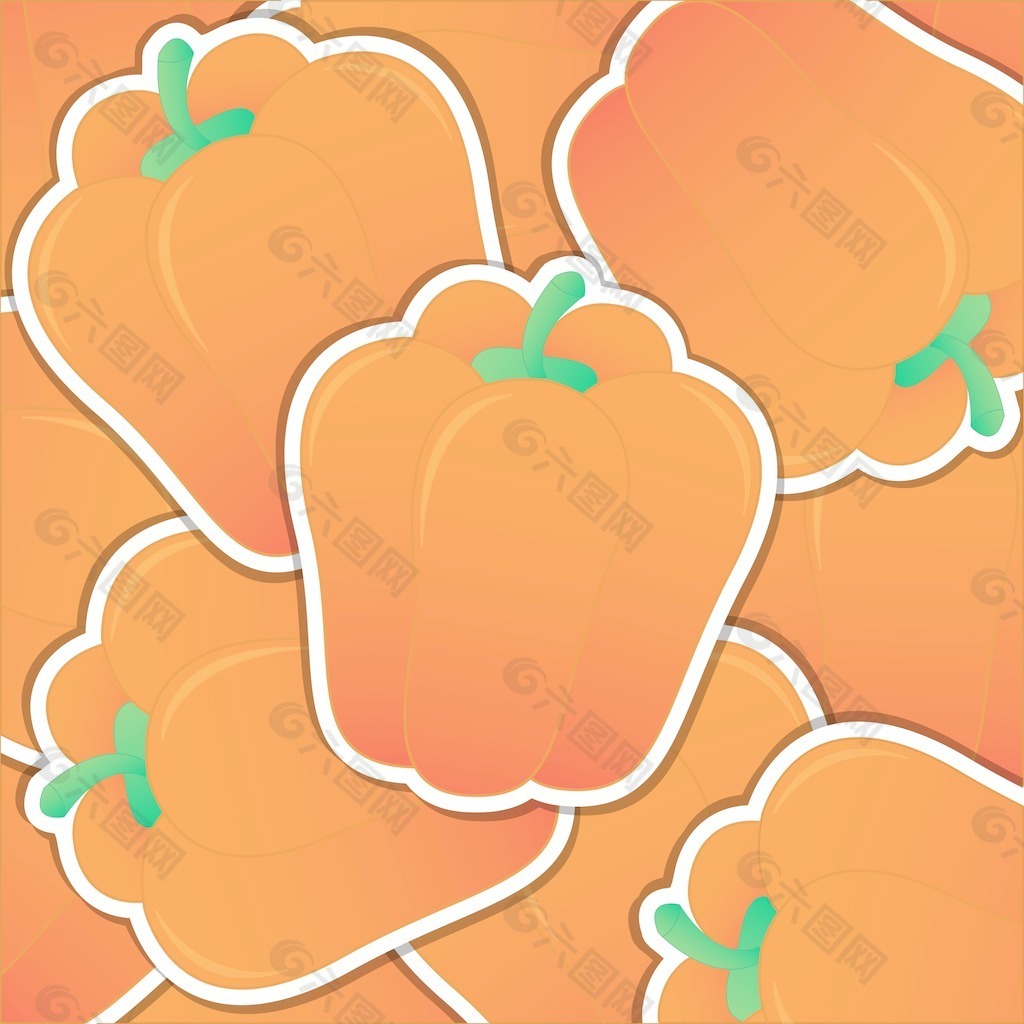 矢量格式的橙色辣椒标签卡