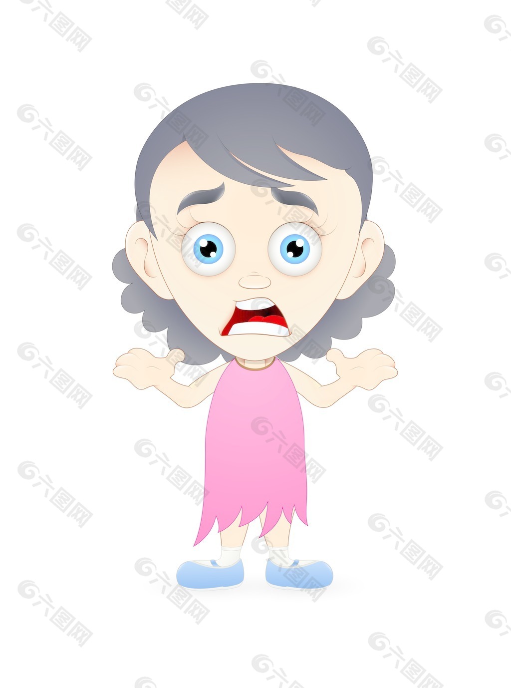 动漫女孩害怕