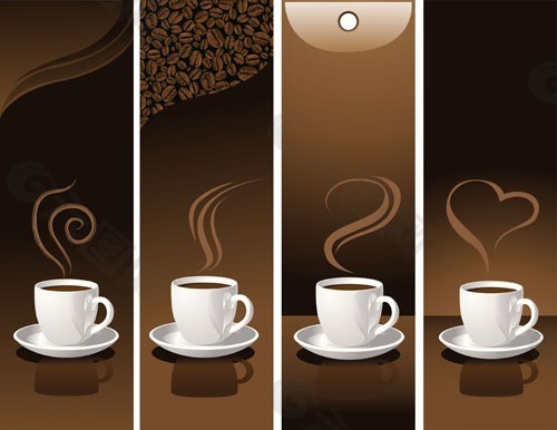 咖啡文化元素矢量素材