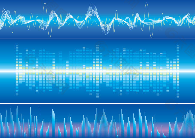 声音频率波动光线背景矢量素材