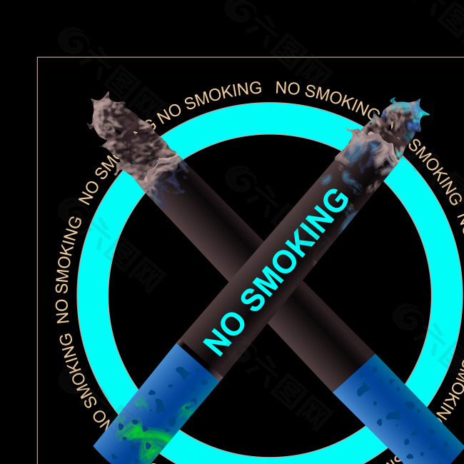 禁止吸烟标志01-矢量素材