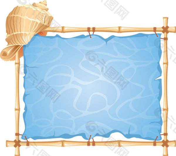 漂亮大海海螺边框背景
