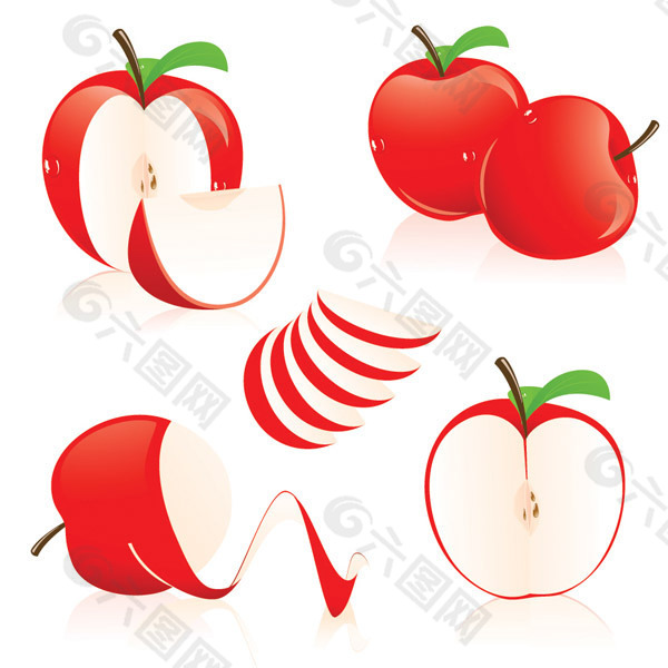 矢量素材红苹果