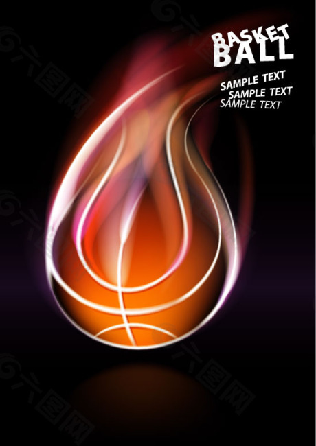 矢量素材火焰篮球
