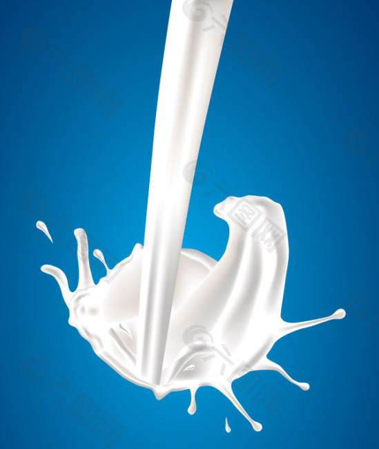 矢量素材 动态的牛奶
