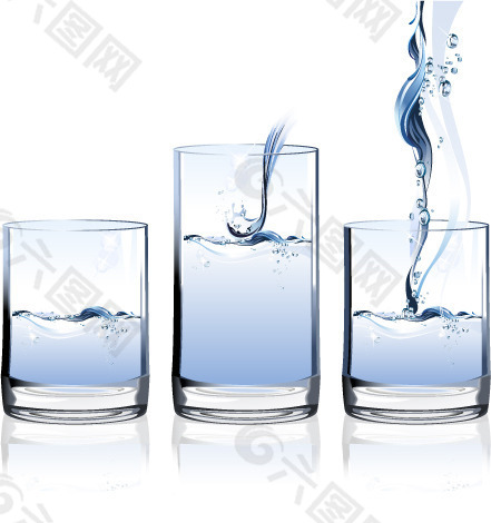 矢量素材玻璃杯中的水