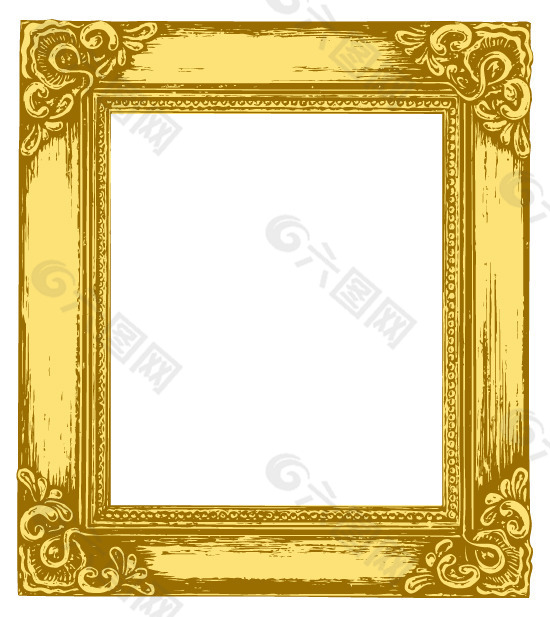 矢量素材欧式金色相框边框