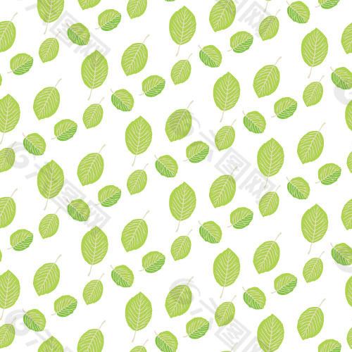 矢量素材绿色树叶花纹图案