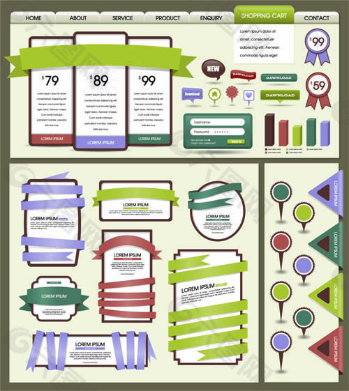 矢量网页元素矢量图