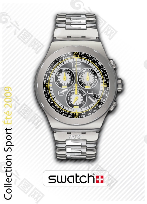 矢量图瑞士Swatch手表设计
