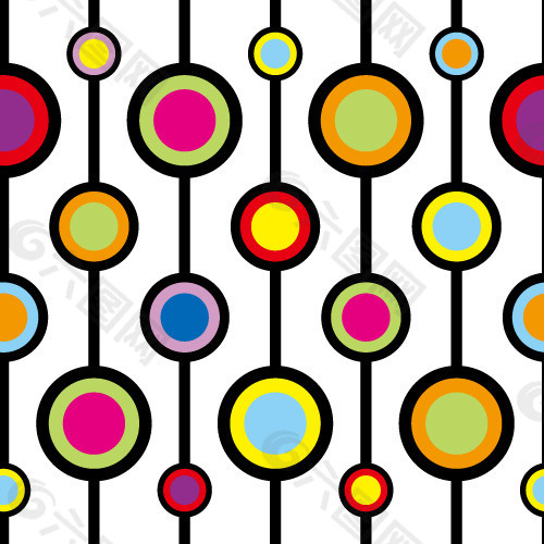 矢量素材缤纷色彩圆形背景