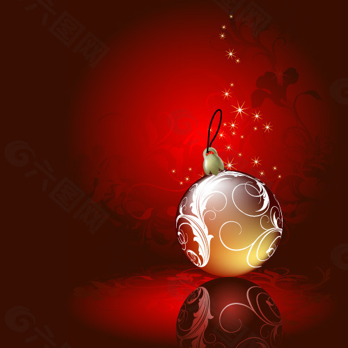 圣诞装饰彩球矢量图