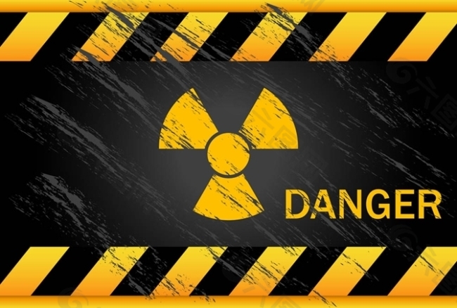 矢量核危险警示线标志设计