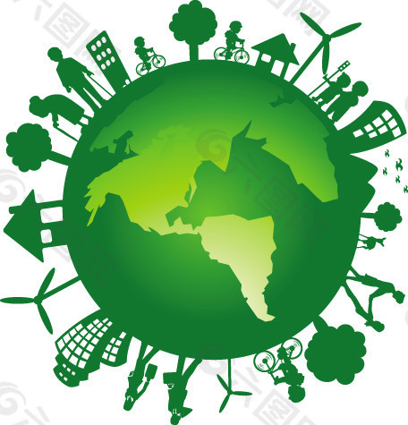 绿色环保地球矢量素材