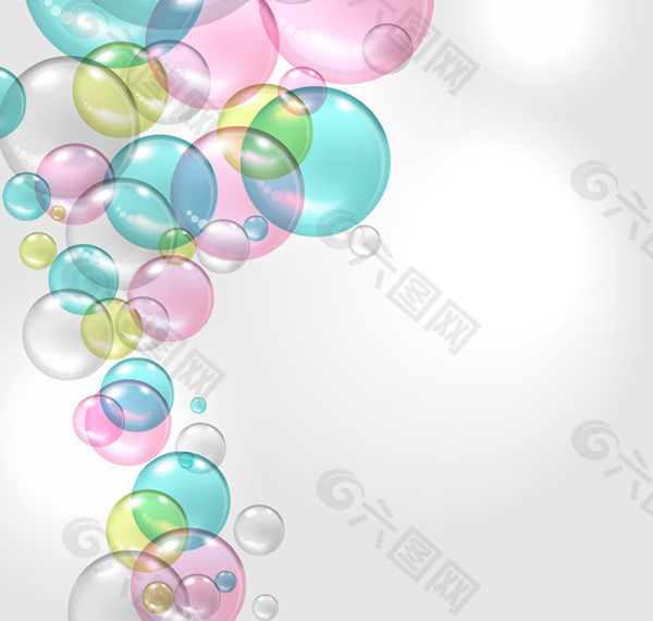 矢量彩色泡泡背景素材